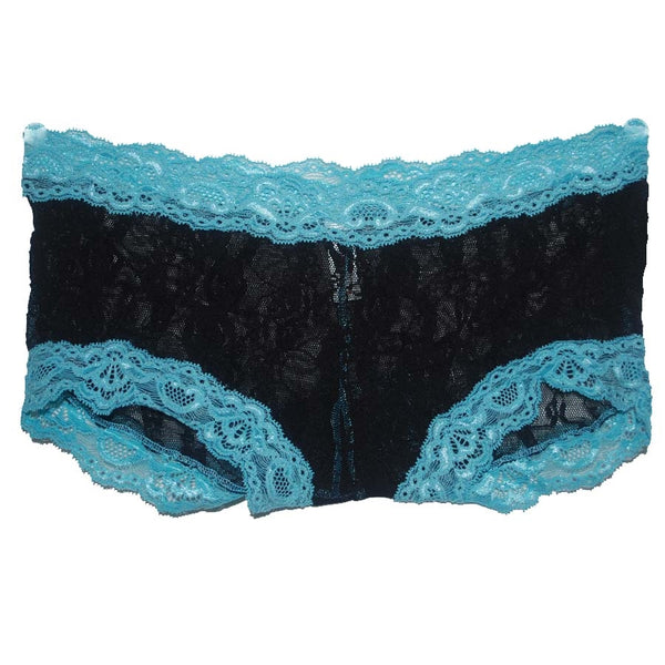 All Lace Black with Blue Trim