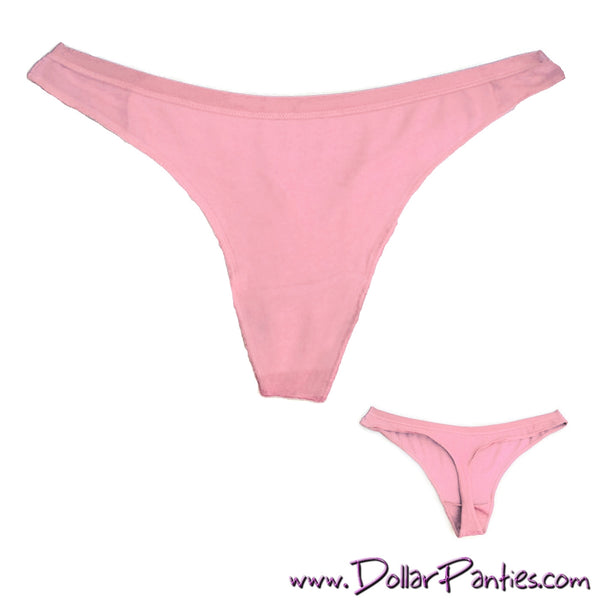 Soft Pink Cotton Thong