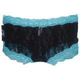 All Lace Black with Blue Trim