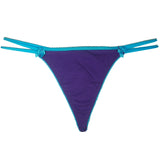 Double Strap Thong - Purple with Turquoise
