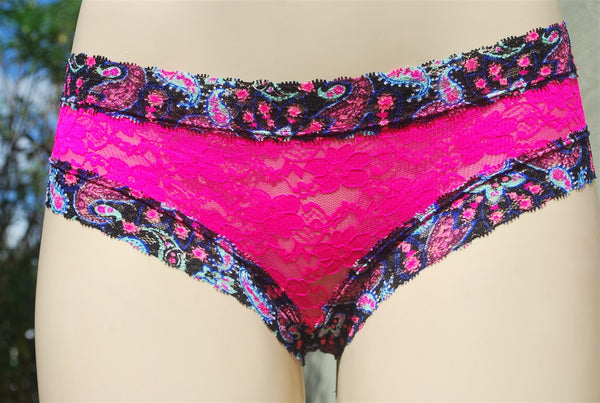 All Lace Cheekini - Paisley & Hot Pink