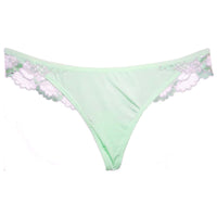 Mint Green & Silver Lace Thong