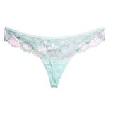 Mint Green & Silver Lace Thong