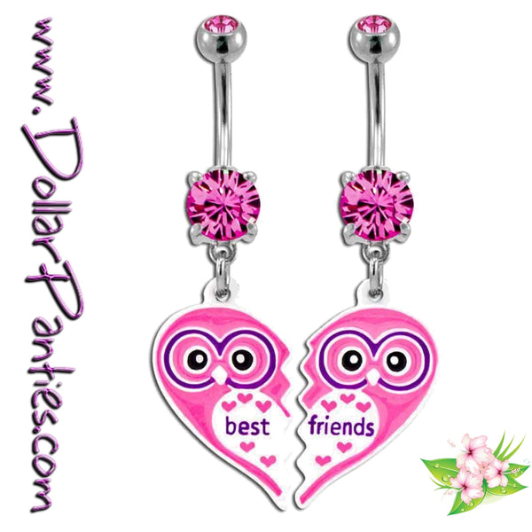Best Friends OWLS Naval Jewelry belly rings - matching pair