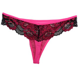 Neon Pink with Black Lace Thong