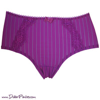 Sexy and Sophisticated Royal Purple Pinstripe Cheeky Bottom Boyshort