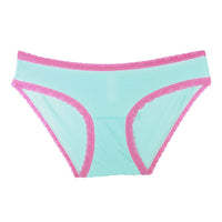 Blue with Hot Pink Trim Bikini Panty