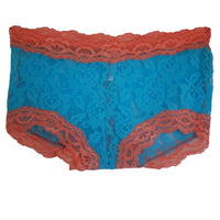 All Lace Turquoise with Orange Trim