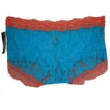 All Lace Turquoise with Orange Trim