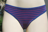 Navy Blue and Pink Striped soft cotton Thong