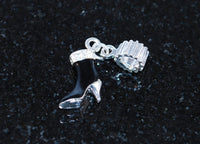 Beautiful black boot charm ready for snake type charm bracelet