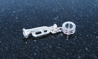 Beautiful Trumpet charm ready for snake type charm bracelet