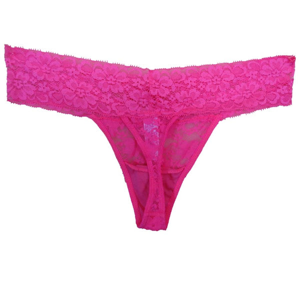 Bright Pink All Lace Thong- Regular Fit​Lace Thong Hanky Panky Style Soft  lace - comfy fit - classic purple Available in Sizes – Dollar Panties
