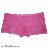 Plus Size Coral Pink soft lace boyshort