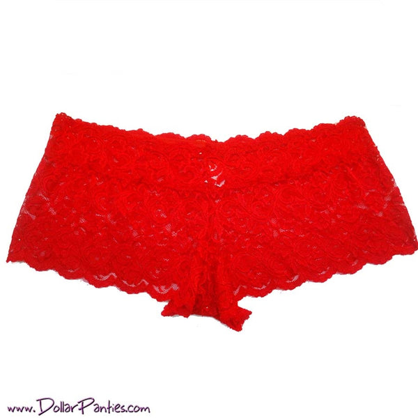 Sinfully Sexy Red Lace Plus Size Boyshort