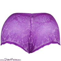 Soft and Stretchy Flower Patterned Purple Lace Boyshort